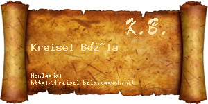 Kreisel Béla névjegykártya